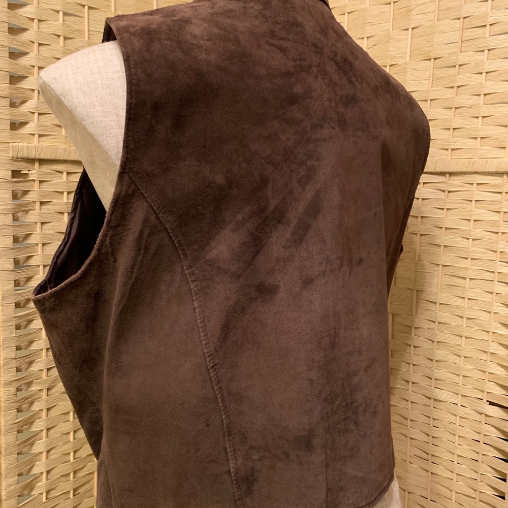 Chocolate Brown suede vest - Picture 3 of 4